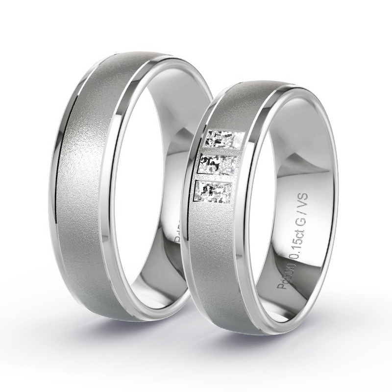 Alianzas Paladio - 0.15 kt Diamantes - Modelo N°1695 Alianzas Paladio - 0.15 kt Diamantes - Modelo N°1695