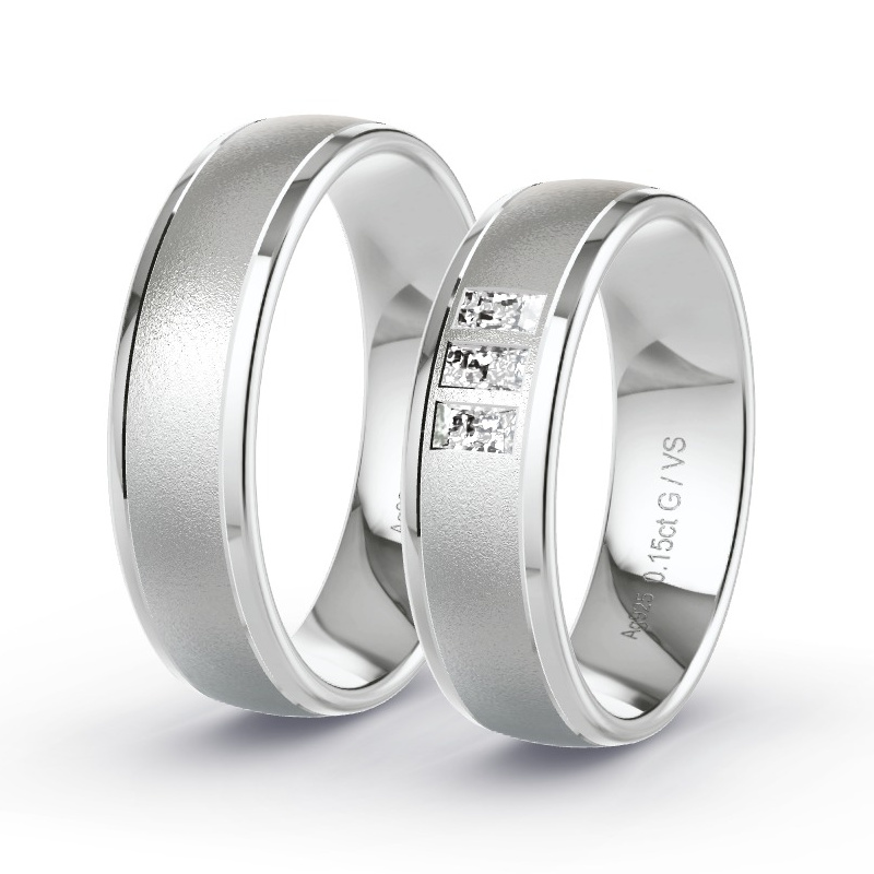 Alianzas Plata - 0.15 kt Diamantes - Modelo N°1695 Alianzas Plata - 0.15 kt Diamantes - Modelo N°1695