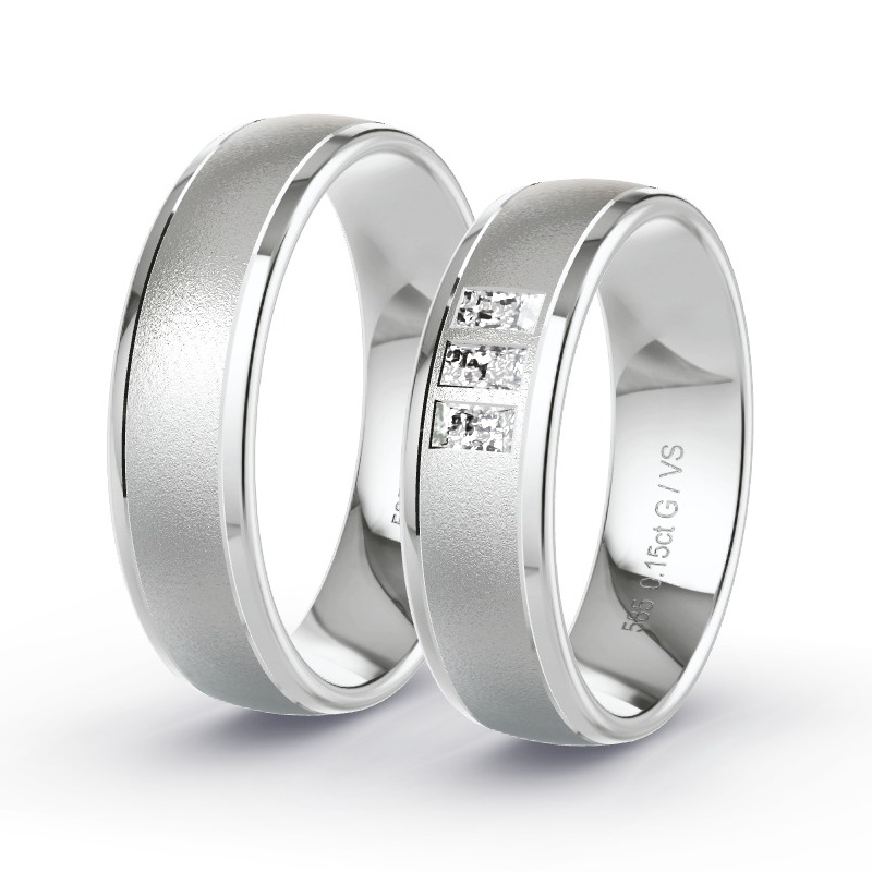 Alianzas Oro blanco - 0.15 kt Diamantes - Modelo N°1695 Alianzas Oro blanco - 0.15 kt Diamantes - Modelo N°1695
