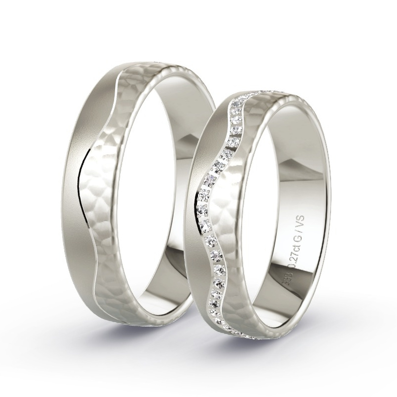 Alianzas Oro gris - 0.28 kt Diamantes - Modelo N°1696