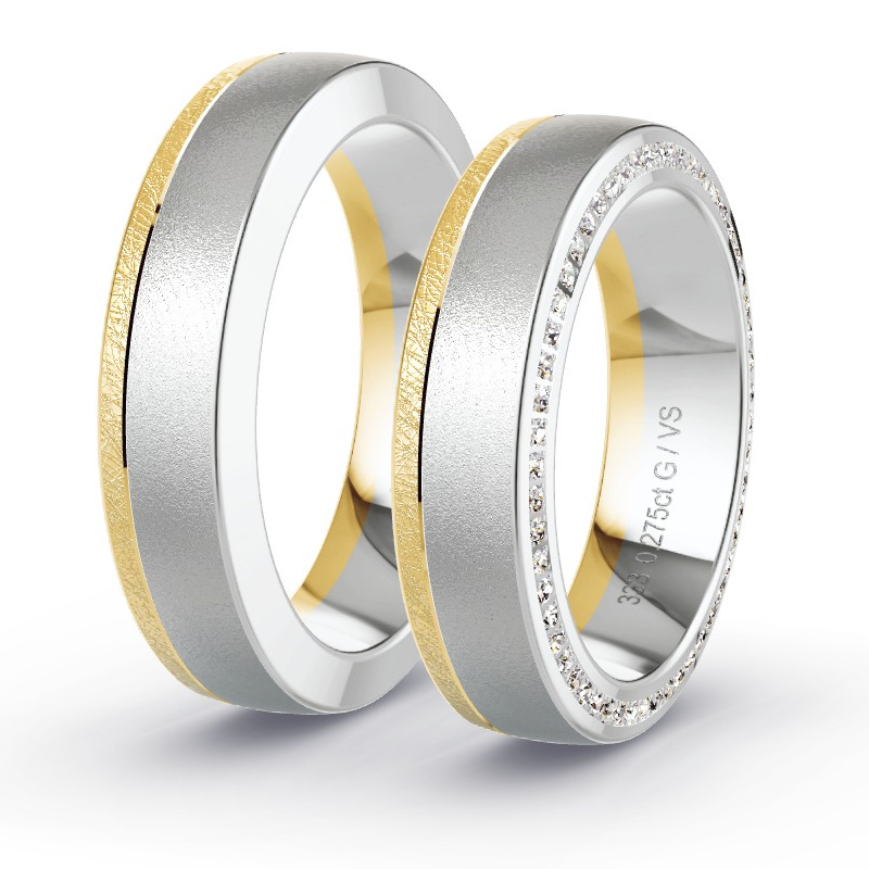 Alianzas Oro amarillo/oro blanco - 0.275 kt Diamantes - Modelo N°1697 Alianzas Oro amarillo/oro blanco - 0.275 kt Diamantes - Modelo N°1697