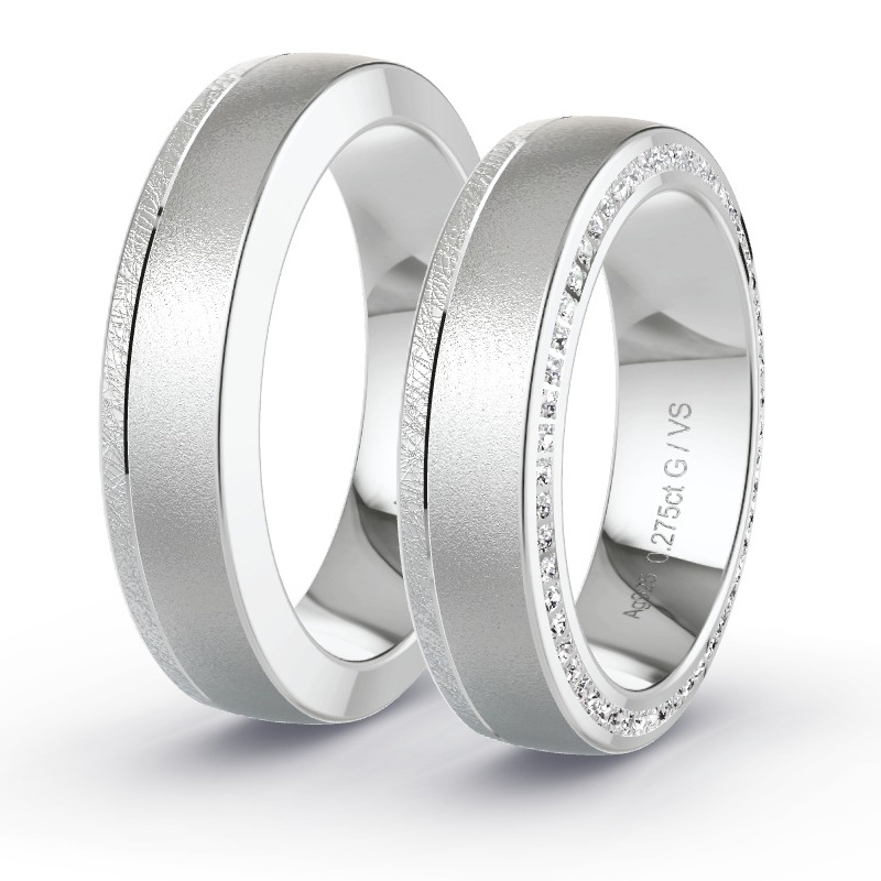 Alianzas Plata - 0.275 kt Diamantes - Modelo N°1697 Alianzas Plata - 0.275 kt Diamantes - Modelo N°1697