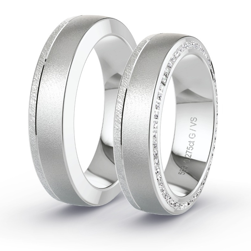 Alianzas Oro blanco - 0.275 kt Diamantes - Modelo N°1697 Alianzas Oro blanco - 0.275 kt Diamantes - Modelo N°1697