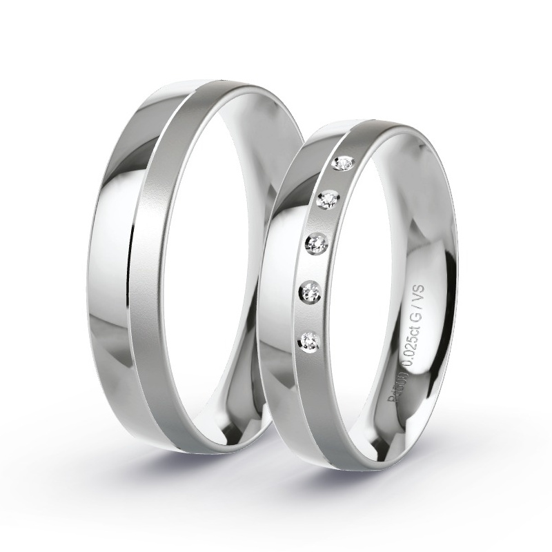 Alianzas Paladio - 0.025 kt Diamantes - Modelo N°1698 Alianzas Paladio - 0.025 kt Diamantes - Modelo N°1698