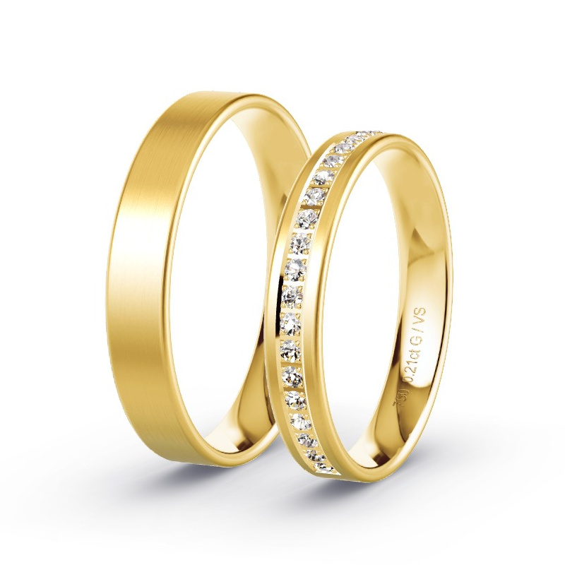 Alianzas Oro amarillo - 0.21 kt Diamantes - Modelo N°1701 Alianzas Oro amarillo - 0.21 kt Diamantes - Modelo N°1701