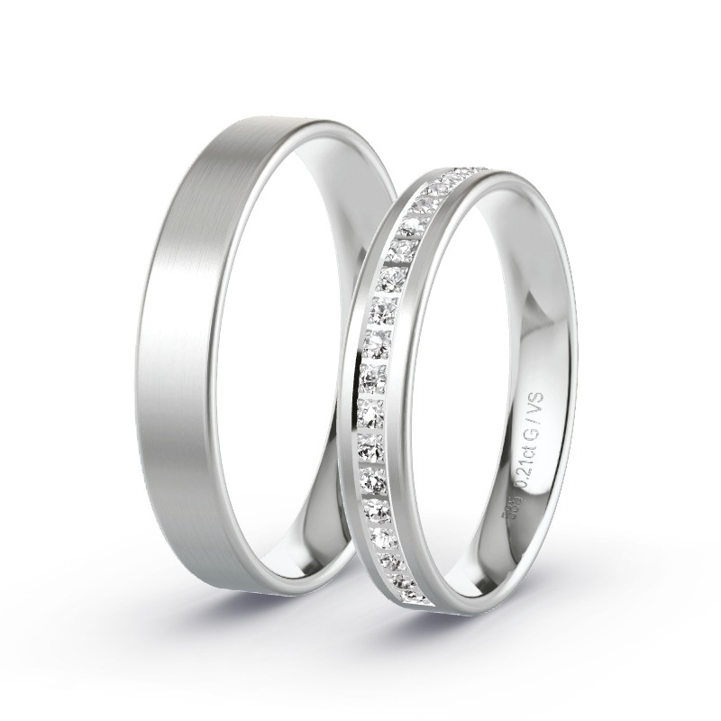 Alianzas Oro blanco - 0.21 kt Diamantes - Modelo N°1701 Alianzas Oro blanco - 0.21 kt Diamantes - Modelo N°1701