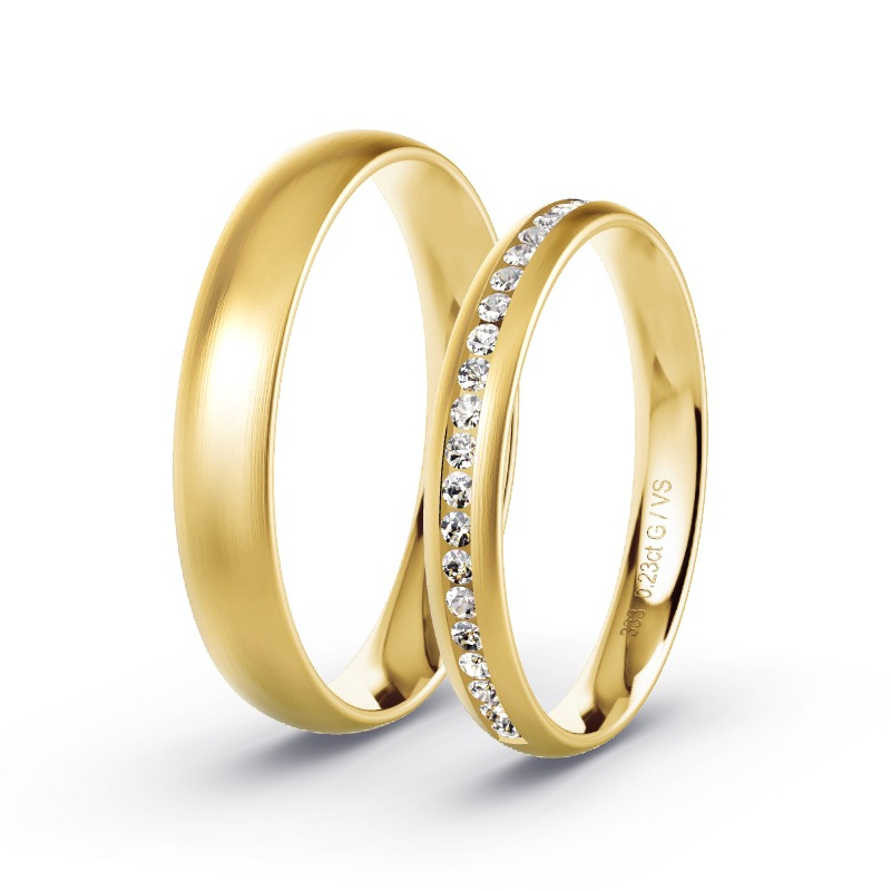 Alianzas Oro amarillo - 0.22 kt Diamantes - Modelo N°1702 Alianzas Oro amarillo - 0.22 kt Diamantes - Modelo N°1702