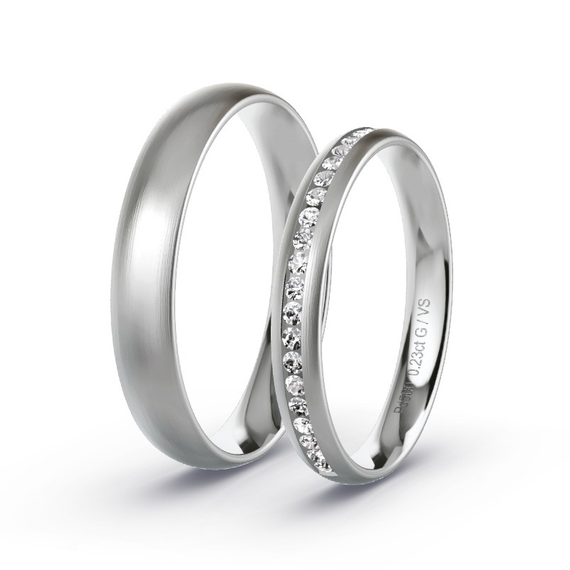 Alianzas Paladio - 0.22 kt Diamantes - Modelo N°1702 Alianzas Paladio - 0.22 kt Diamantes - Modelo N°1702