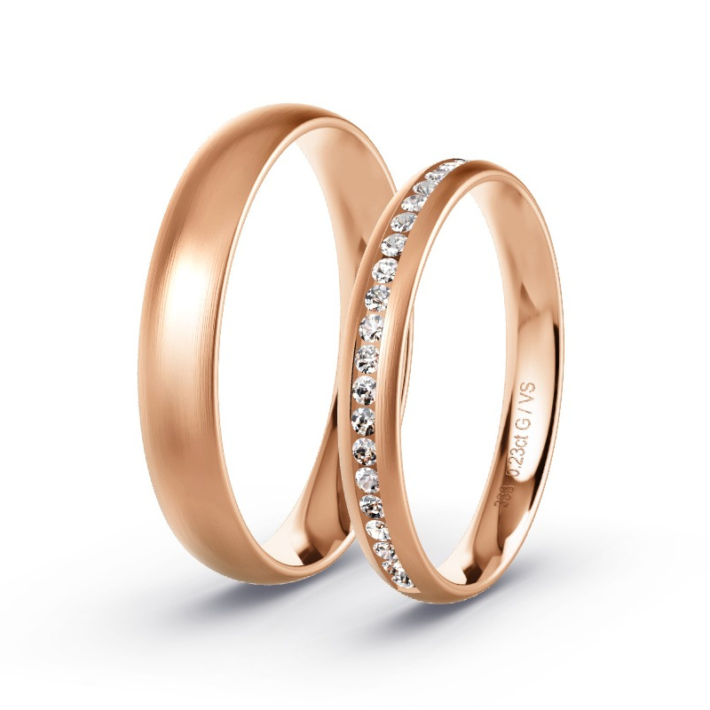 Alianzas Oro rojo - 0.22 kt Diamantes - Modelo N°1702 Alianzas Oro rojo - 0.22 kt Diamantes - Modelo N°1702