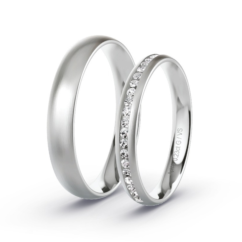 Alianzas Plata - 0.22 kt Diamantes - Modelo N°1702 Alianzas Plata - 0.22 kt Diamantes - Modelo N°1702