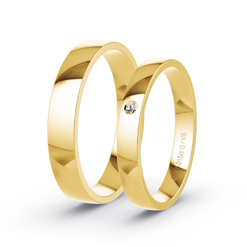 Alianzas Oro amarillo - 0.015 kt Diamantes - Modelo N°1703 Alianzas Oro amarillo - 0.015 kt Diamantes - Modelo N°1703
