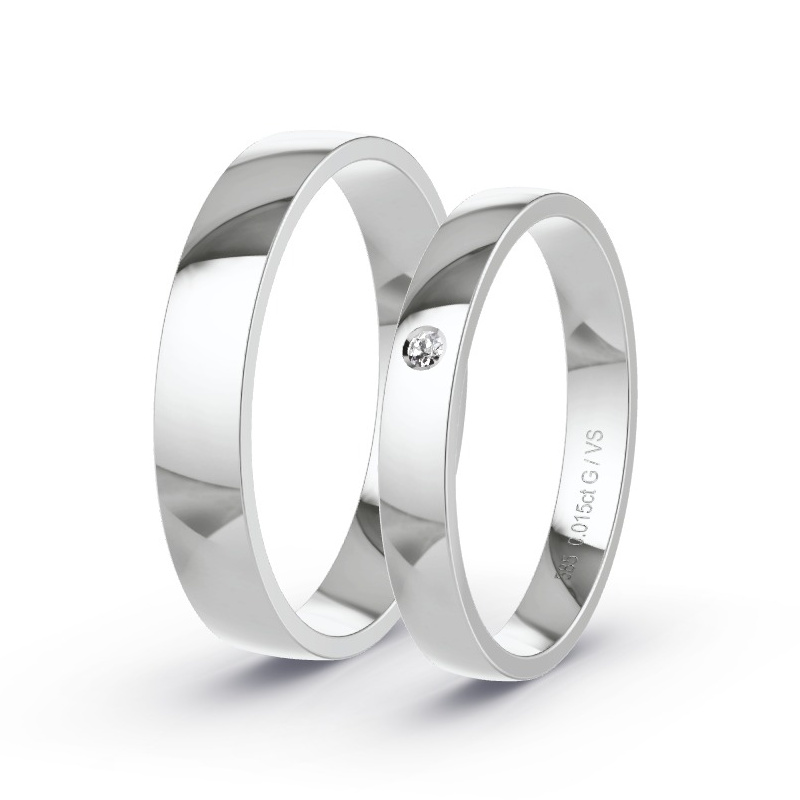Alianzas Oro blanco - 0.015 kt Diamantes - Modelo N°1703 Alianzas Oro blanco - 0.015 kt Diamantes - Modelo N°1703
