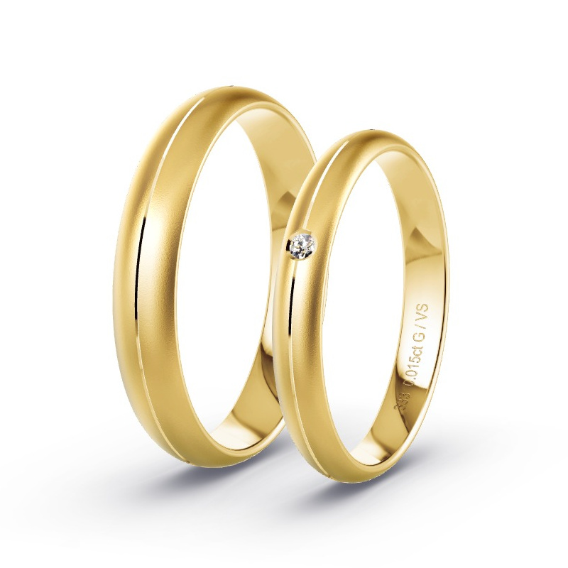 Alianzas Oro amarillo - 0.015 kt Diamantes - Modelo N°1704