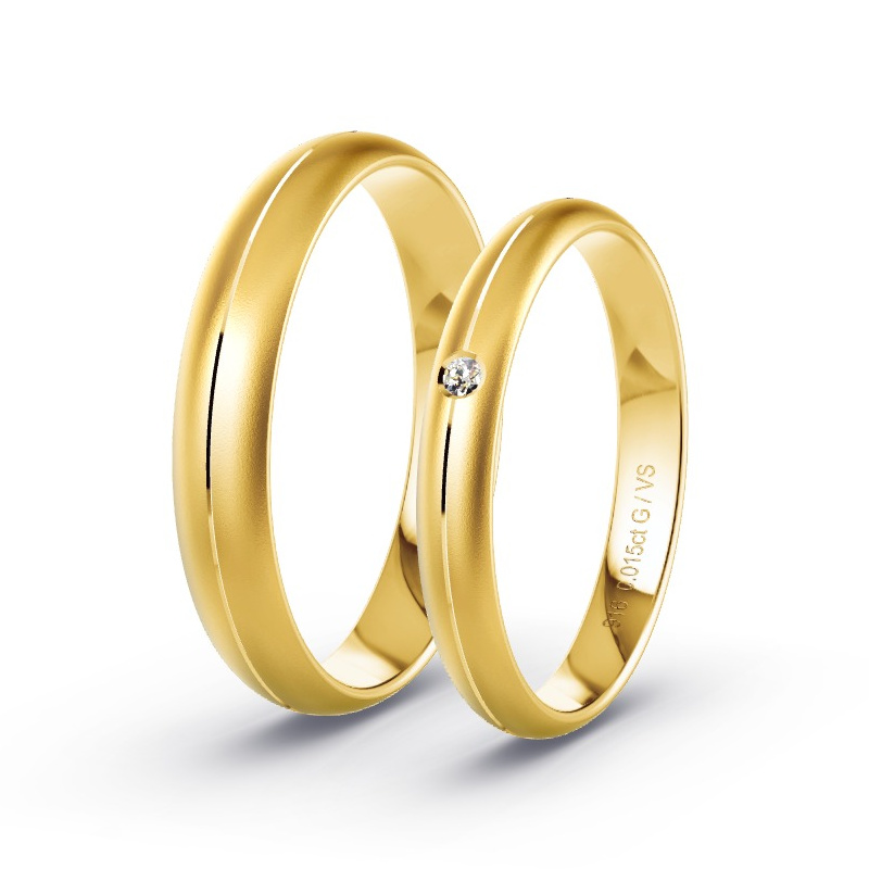 Alianzas Oro amarillo - 0.015 kt Diamantes - Modelo N°1704