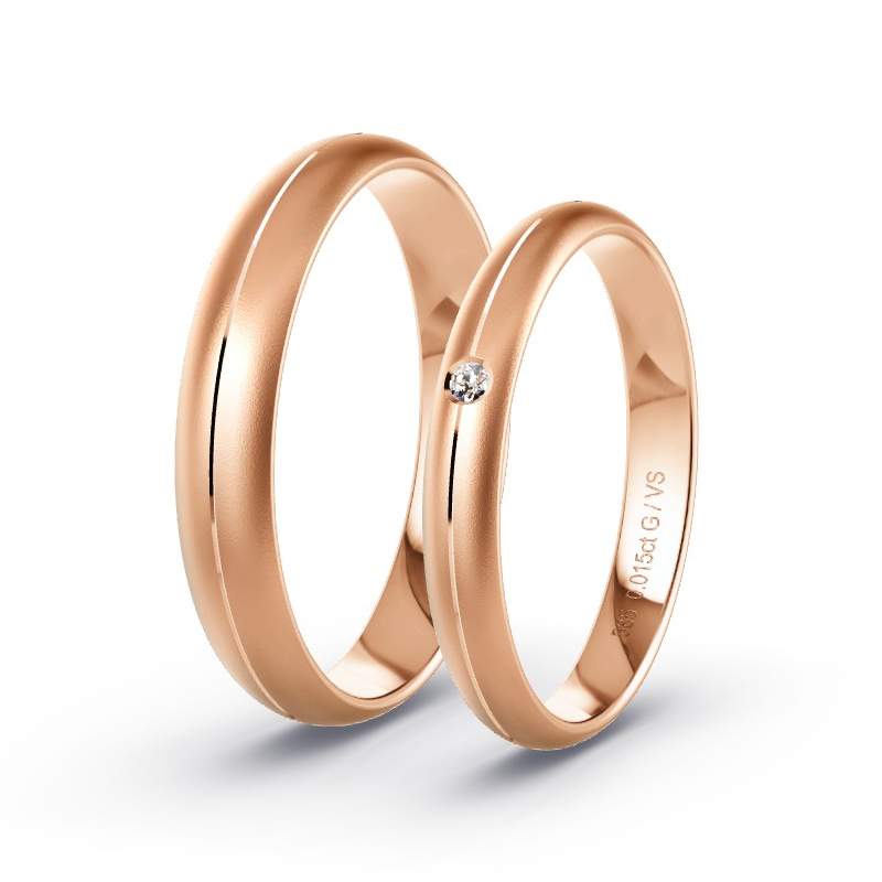 Alianzas Oro rosa - 0.015 kt Diamantes - Modelo N°1704