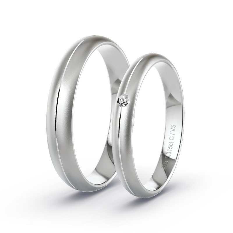 Alianzas Oro blanco - 0.015 kt Diamantes - Modelo N°1704
