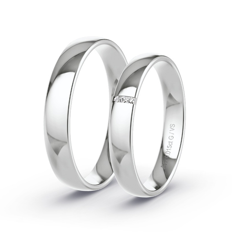 Alianzas Oro blanco - 0.015 kt Diamantes - Modelo N°1706 Alianzas Oro blanco - 0.015 kt Diamantes - Modelo N°1706