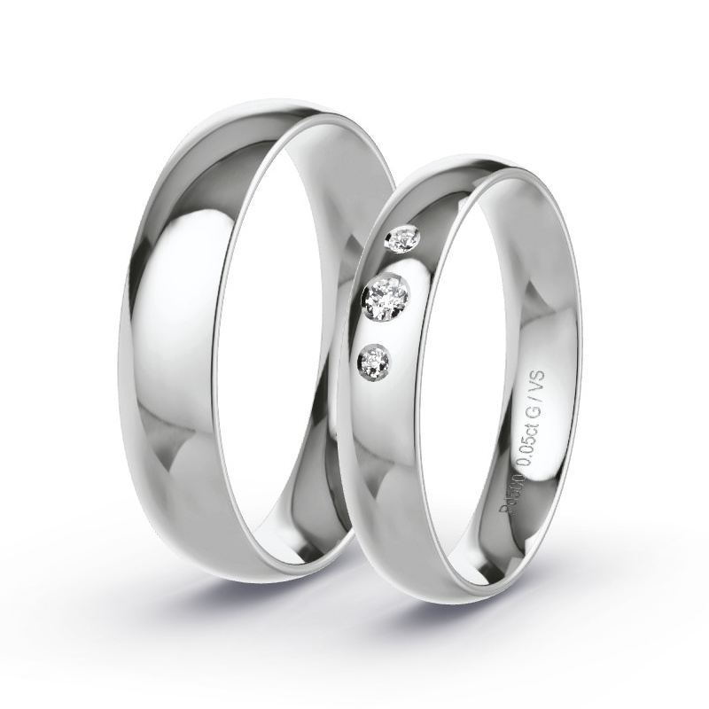 Alianzas Paladio - 0.05 kt Diamantes - Modelo N°1709 Alianzas Paladio - 0.05 kt Diamantes - Modelo N°1709
