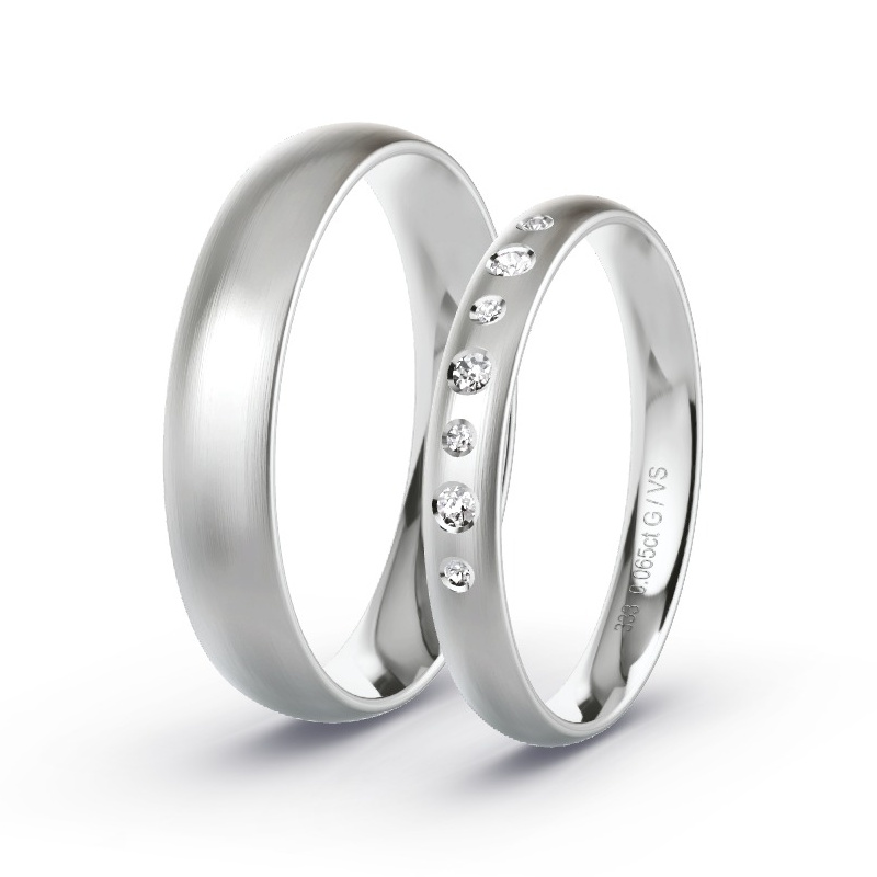 Alianzas Oro blanco - 0.065 kt Diamantes - Modelo N°1710 Alianzas Oro blanco - 0.065 kt Diamantes - Modelo N°1710