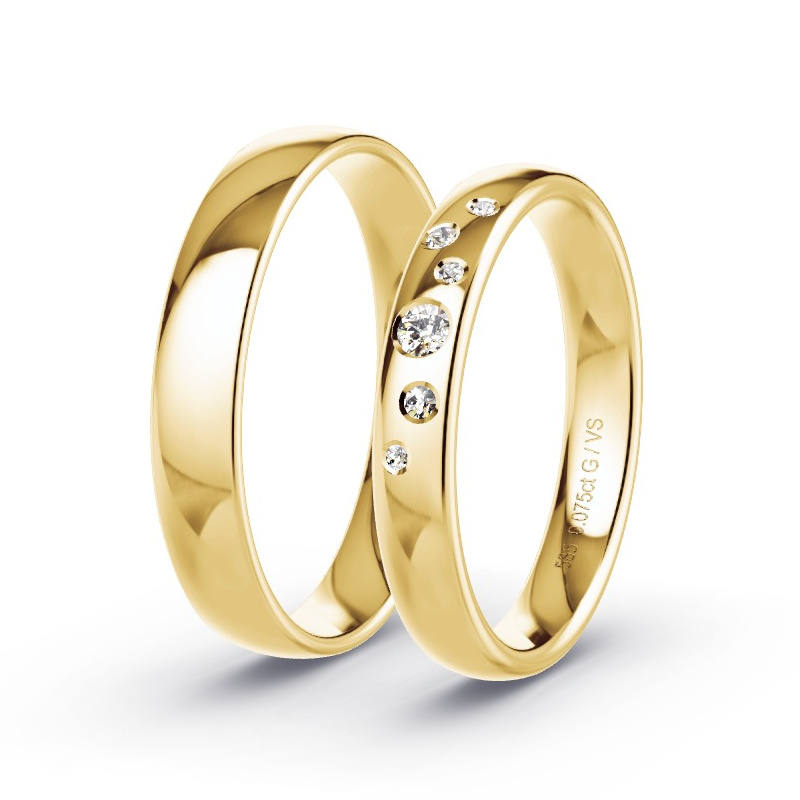 Alianzas Oro amarillo - 0.075 kt Diamantes - Modelo N°1713 Alianzas Oro amarillo - 0.075 kt Diamantes - Modelo N°1713
