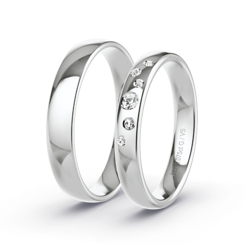 Alianzas Oro blanco - 0.075 kt Diamantes - Modelo N°1713 Alianzas Oro blanco - 0.075 kt Diamantes - Modelo N°1713