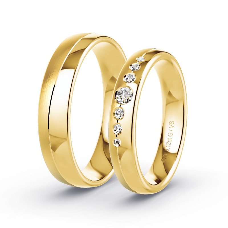 Alianzas Oro amarillo - 0.12 kt Diamantes - Modelo N°1714 Alianzas Oro amarillo - 0.12 kt Diamantes - Modelo N°1714