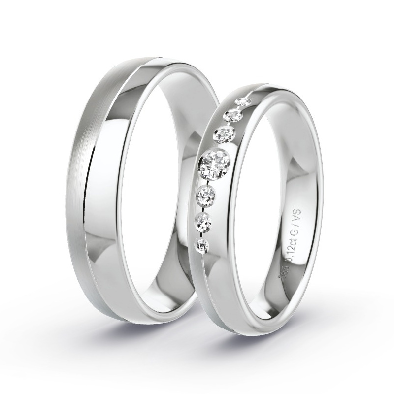 Alianzas Oro blanco - 0.12 kt Diamantes - Modelo N°1714 Alianzas Oro blanco - 0.12 kt Diamantes - Modelo N°1714