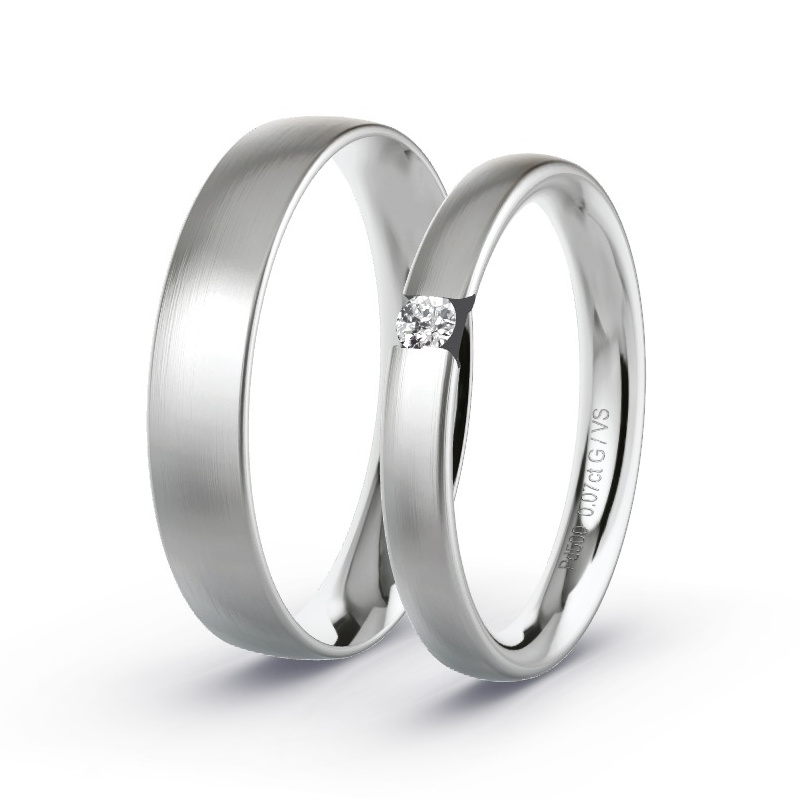 Alianzas Paladio - 0.07 kt Diamantes - Modelo N°1715 Alianzas Paladio - 0.07 kt Diamantes - Modelo N°1715