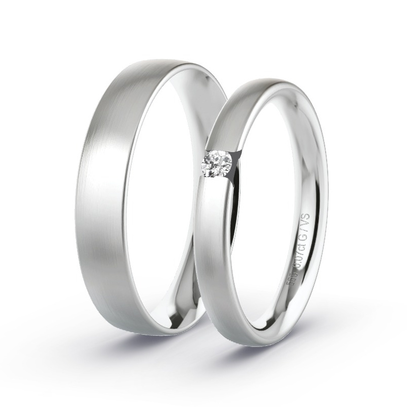 Alianzas Oro blanco - 0.07 kt Diamantes - Modelo N°1715 Alianzas Oro blanco - 0.07 kt Diamantes - Modelo N°1715