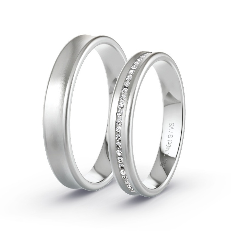 Alianzas Oro blanco - 0.145 kt Diamantes - Modelo N°1716 Alianzas Oro blanco - 0.145 kt Diamantes - Modelo N°1716