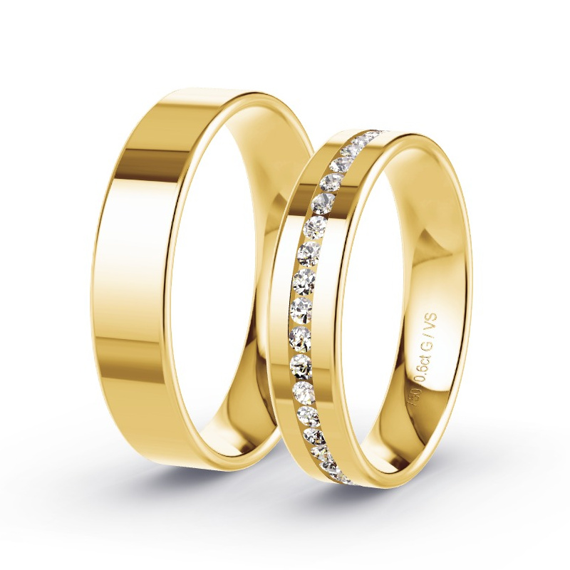 Alianzas Oro amarillo - 0.60 kt Diamantes - Modelo N°1717 Alianzas Oro amarillo - 0.60 kt Diamantes - Modelo N°1717
