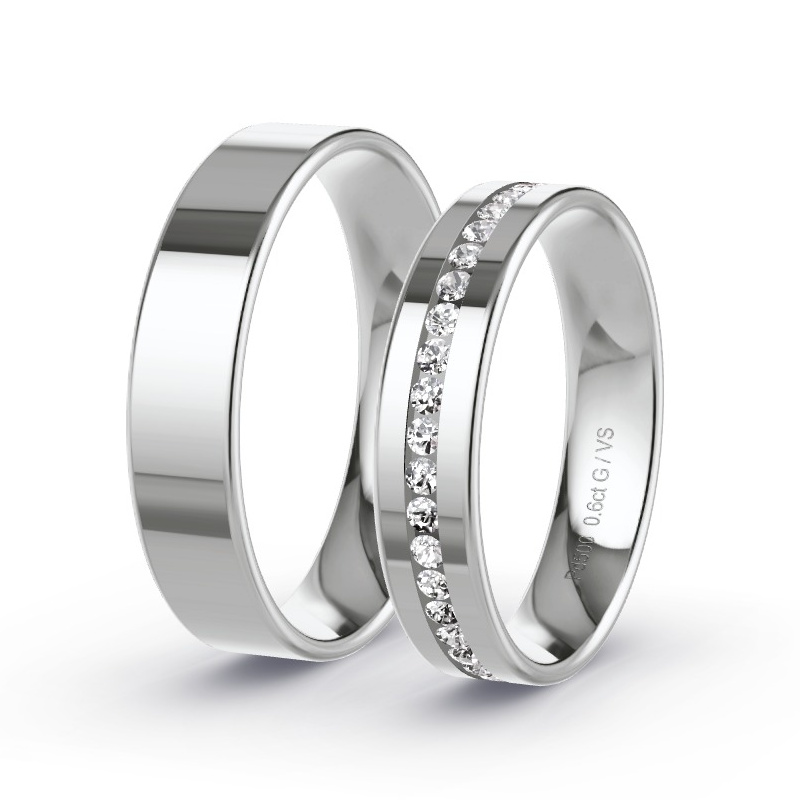 Alianzas Paladio - 0.60 kt Diamantes - Modelo N°1717 Alianzas Paladio - 0.60 kt Diamantes - Modelo N°1717