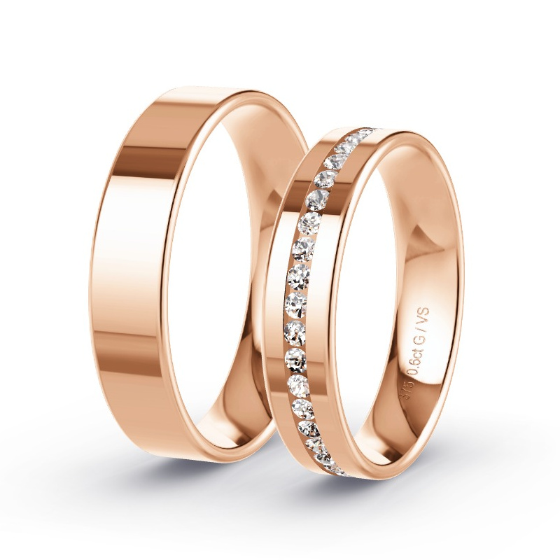 Alianzas Oro rosa - 0.60 kt Diamantes - Modelo N°1717 Alianzas Oro rosa - 0.60 kt Diamantes - Modelo N°1717
