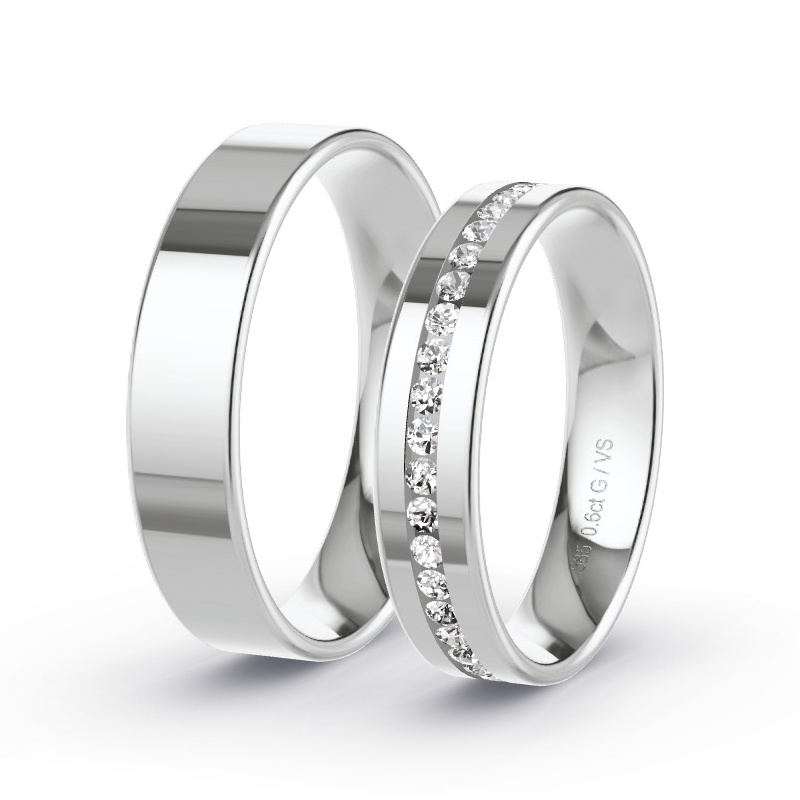 Alianzas Oro blanco - 0.60 kt Diamantes - Modelo N°1717 Alianzas Oro blanco - 0.60 kt Diamantes - Modelo N°1717