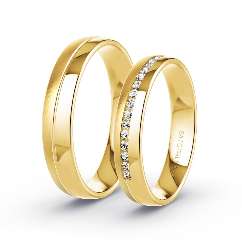 Alianzas Oro amarillo - 0.15 kt Diamantes - Modelo N°1719 Alianzas Oro amarillo - 0.15 kt Diamantes - Modelo N°1719
