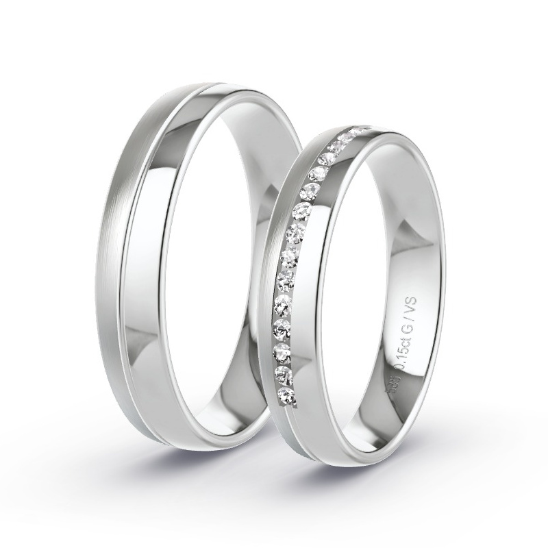 Alianzas Oro blanco - 0.15 kt Diamantes - Modelo N°1719 Alianzas Oro blanco - 0.15 kt Diamantes - Modelo N°1719