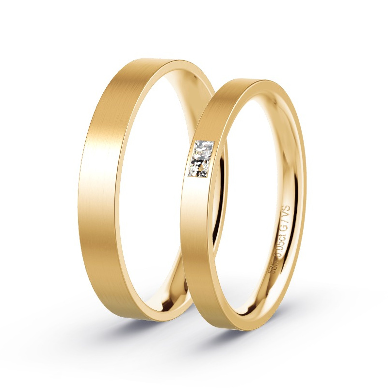 Alianzas Oro albaricoque - 0.05 kt Diamantes - Modelo N°1721 Alianzas Oro albaricoque - 0.05 kt Diamantes - Modelo N°1721