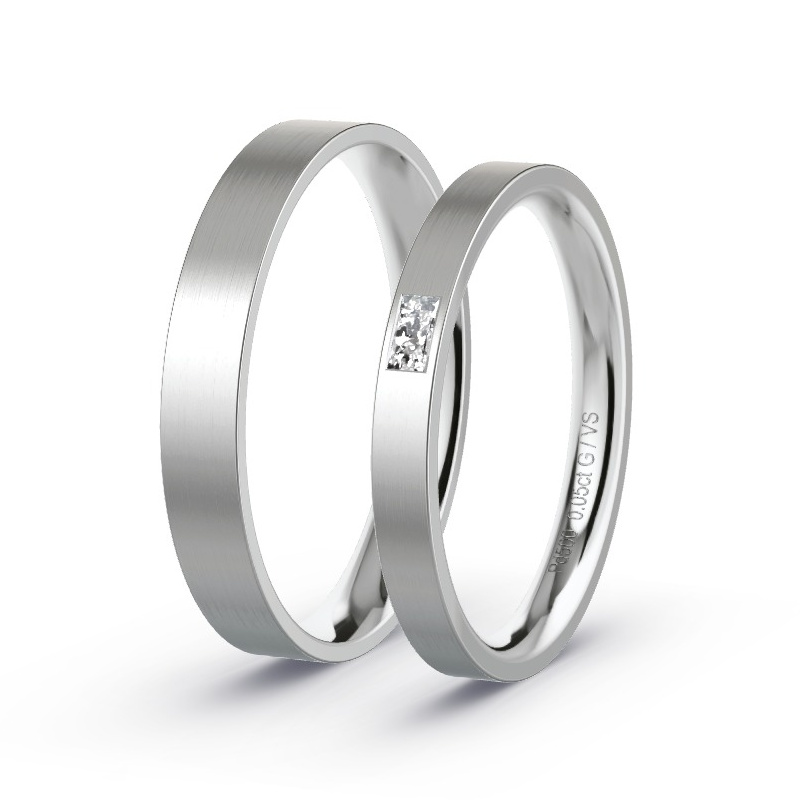 Alianzas Paladio - 0.05 kt Diamantes - Modelo N°1721 Alianzas Paladio - 0.05 kt Diamantes - Modelo N°1721