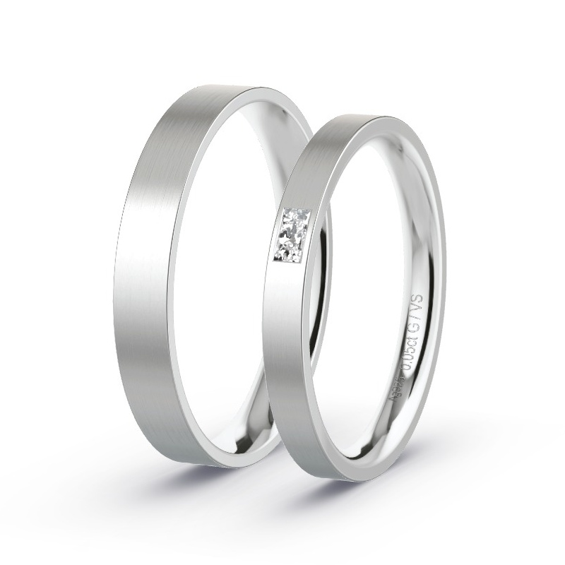Alianzas Plata - 0.05 kt Diamantes - Modelo N°1721 Alianzas Plata - 0.05 kt Diamantes - Modelo N°1721