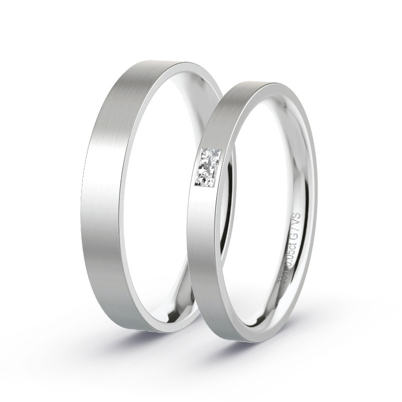 Alianzas Oro blanco - 0.05 kt Diamantes - Modelo N°1721 Alianzas Oro blanco - 0.05 kt Diamantes - Modelo N°1721