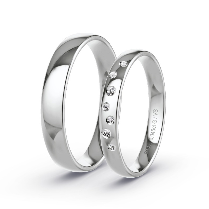 Alianzas Paladio - 0.045 kt Diamantes - Modelo N°1722 Alianzas Paladio - 0.045 kt Diamantes - Modelo N°1722