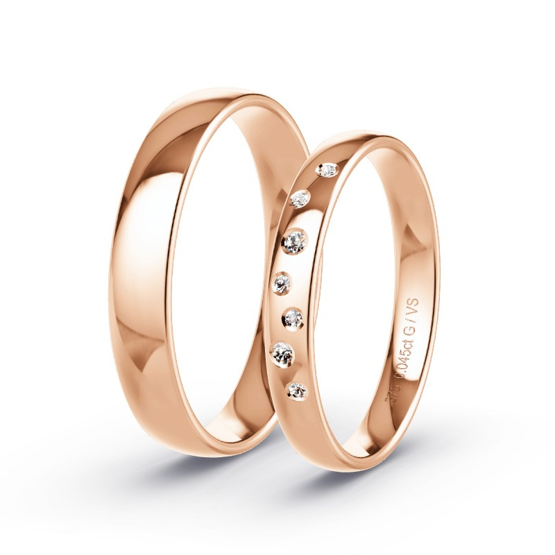 Alianzas Oro rosa - 0.045 kt Diamantes - Modelo N°1722 Alianzas Oro rosa - 0.045 kt Diamantes - Modelo N°1722