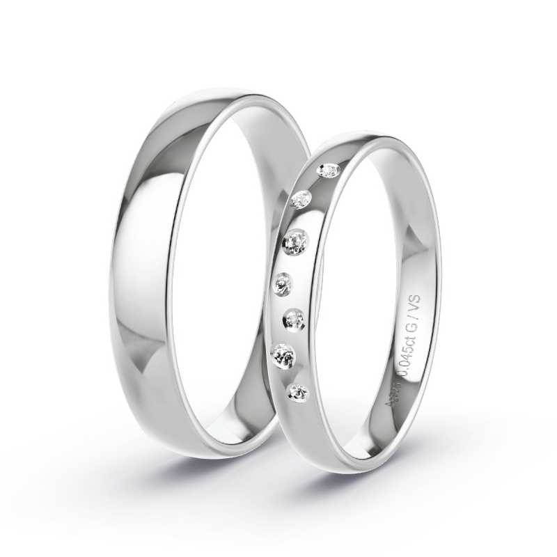 Alianzas Plata - 0.045 kt Diamantes - Modelo N°1722 Alianzas Plata - 0.045 kt Diamantes - Modelo N°1722