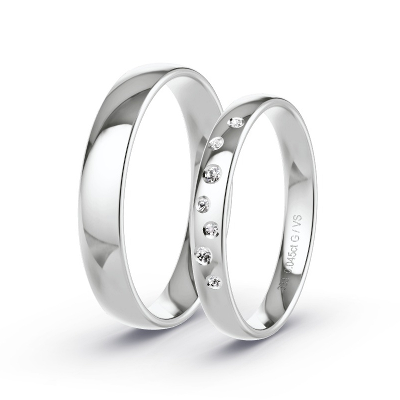 Alianzas Oro blanco - 0.045 kt Diamantes - Modelo N°1722 Alianzas Oro blanco - 0.045 kt Diamantes - Modelo N°1722