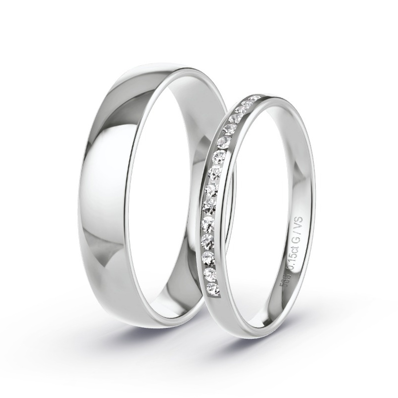 Alianzas Oro blanco - 0.15 kt Diamantes - Modelo N°1723 Alianzas Oro blanco - 0.15 kt Diamantes - Modelo N°1723