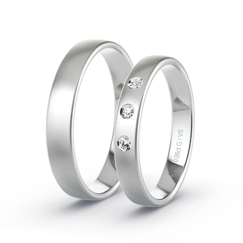 Alianzas Plata - 0.06 kt Diamantes - Modelo N°1725 Alianzas Plata - 0.06 kt Diamantes - Modelo N°1725