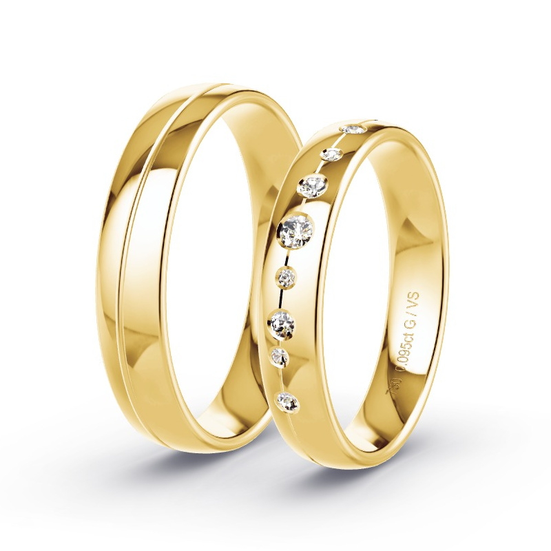 Alianzas Oro amarillo - 0.095 kt Diamantes - Modelo N°1726 Alianzas Oro amarillo - 0.095 kt Diamantes - Modelo N°1726