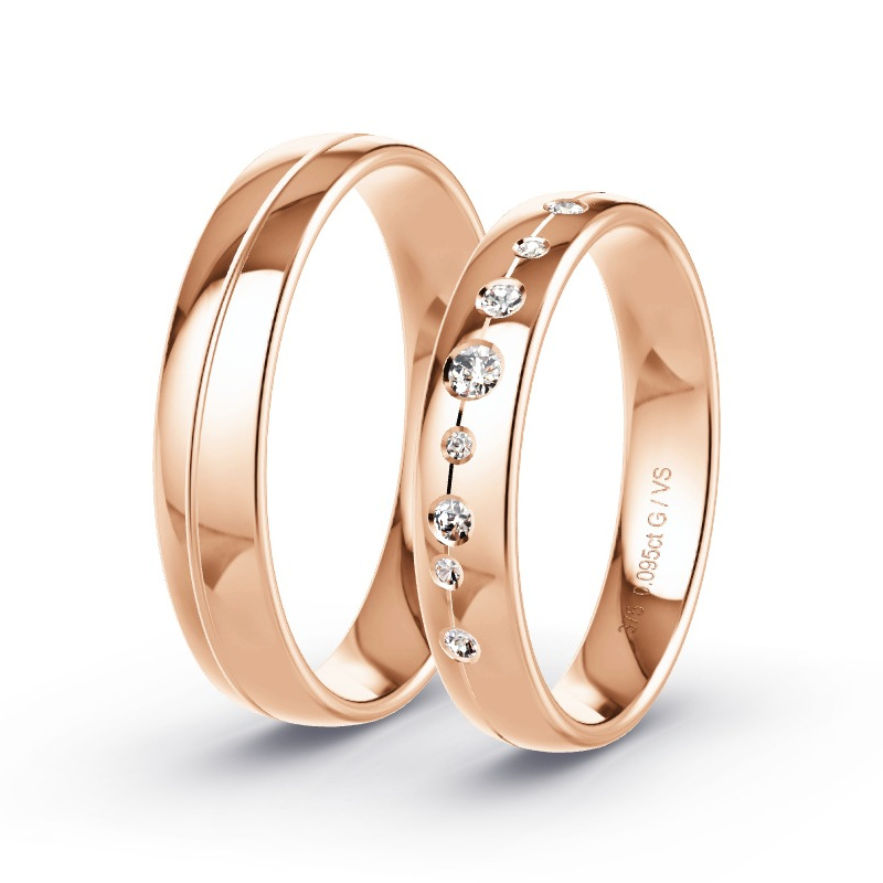 Alianzas Oro rosa - 0.095 kt Diamantes - Modelo N°1726 Alianzas Oro rosa - 0.095 kt Diamantes - Modelo N°1726