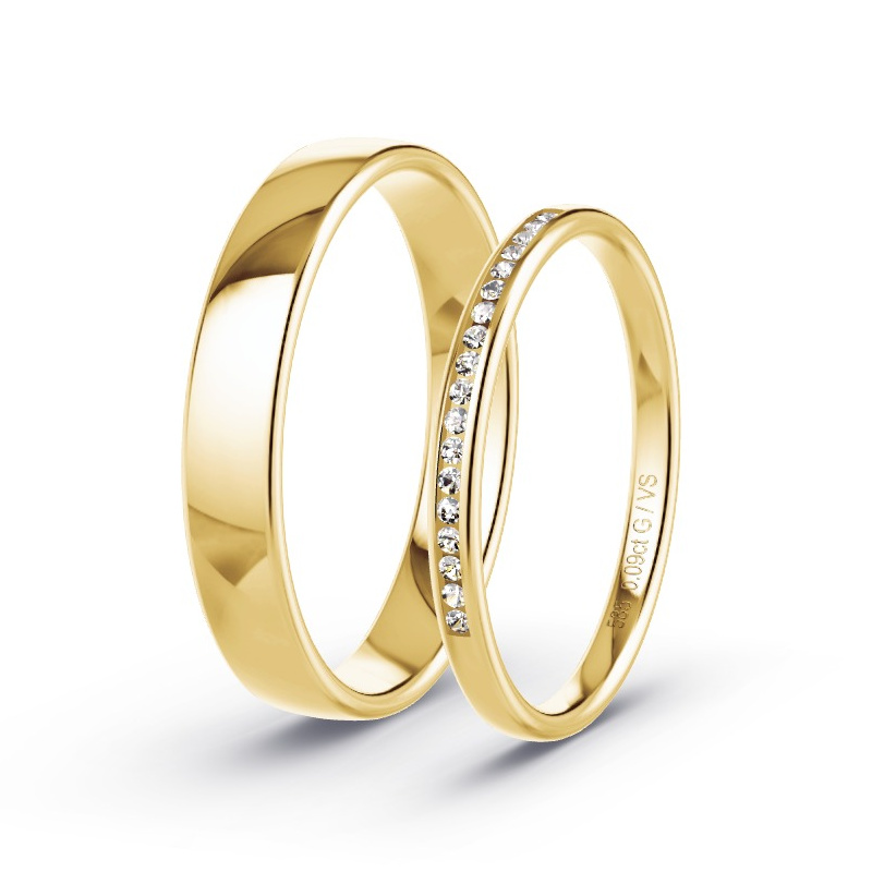 Alianzas Oro amarillo - 0.90 kt Diamantes - Modelo N°1727 Alianzas Oro amarillo - 0.90 kt Diamantes - Modelo N°1727