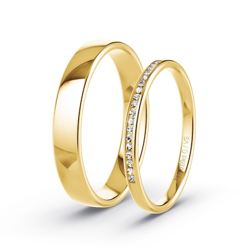 Alianzas Oro amarillo - 0.90 kt Diamantes - Modelo N°1727 Alianzas Oro amarillo - 0.90 kt Diamantes - Modelo N°1727